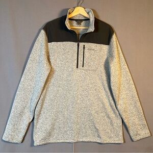 Eddie Bauer Men’s szTL Gray and Black 1/4 Zip Pullover Sweater Fleece